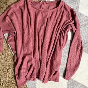 Altar'd State Dusty Rose Ribbed Top